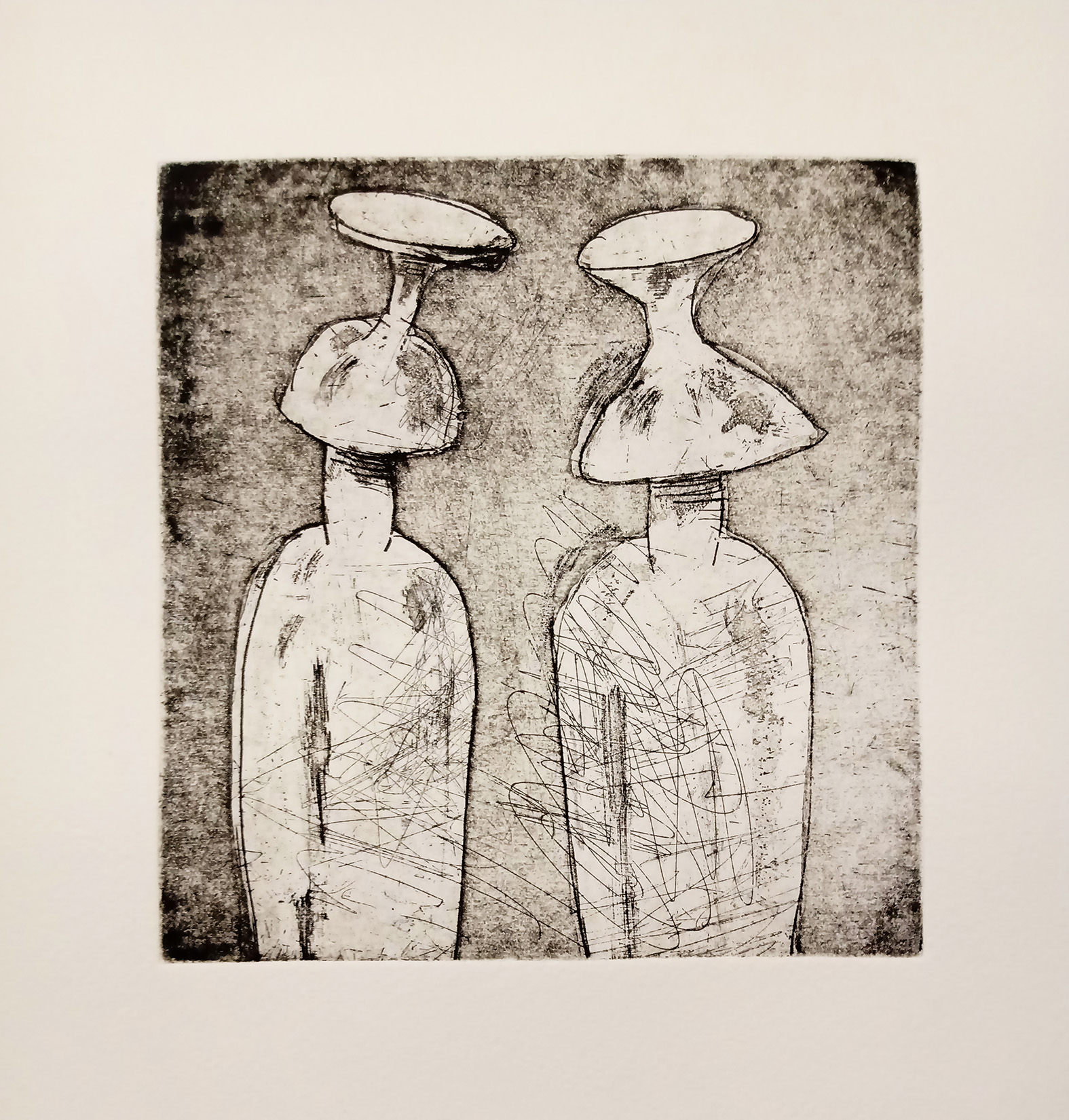 Etching on cotton paper, 14 x 14 cm, 2021